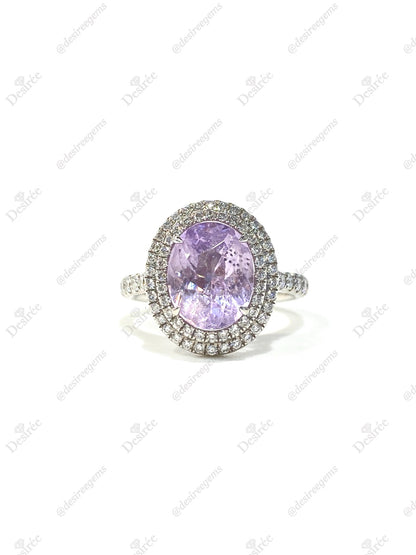 Natural Unheated Lavender Sapphire 3.78ct Ring