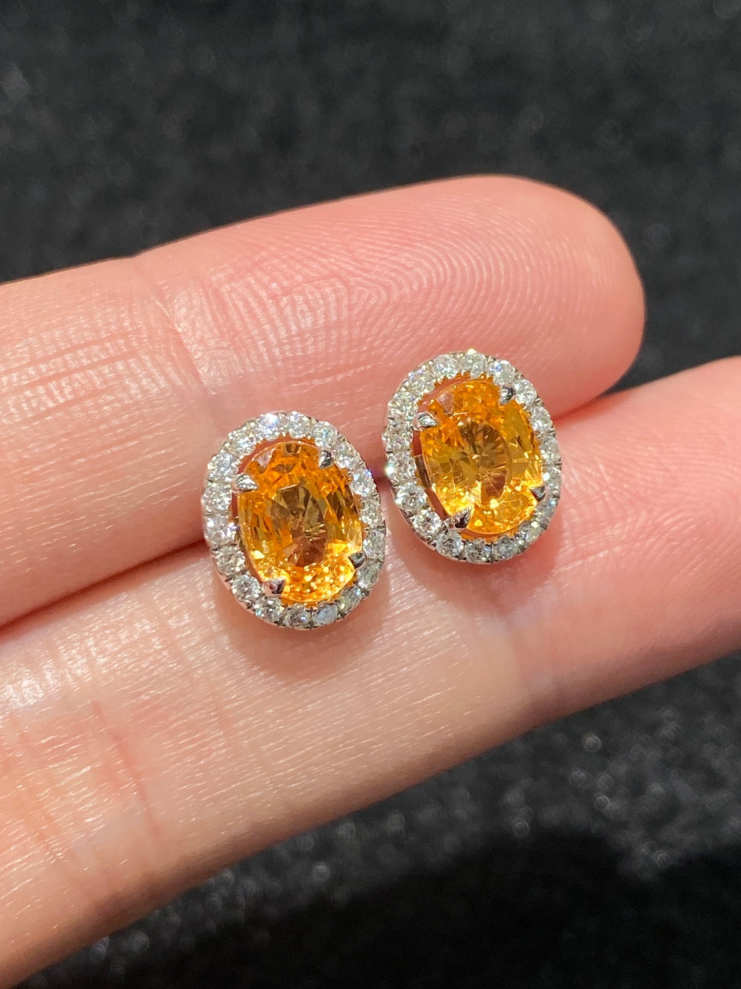 Natural Mandarin Garnet 2.45ct Earrings