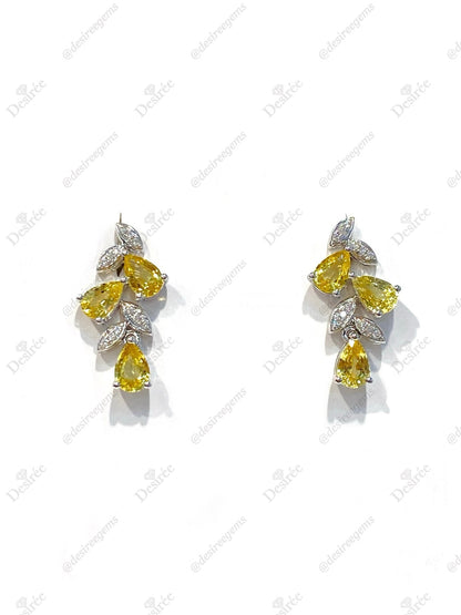 Natural Yellow Sapphire 2.96ct Earrings