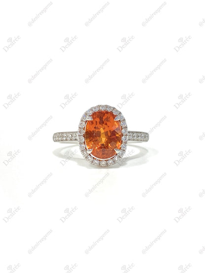 Natural Mandarin Garnet 3.01ct Ring