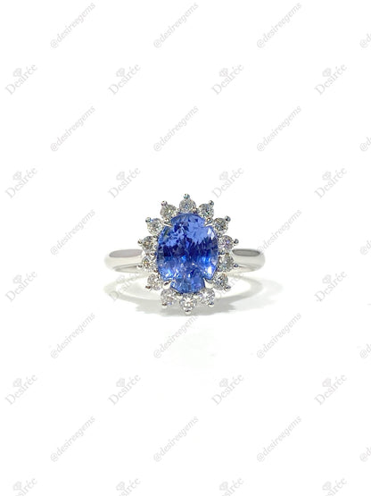 Natural Unheated Blue Sapphire 2.31ct Ring