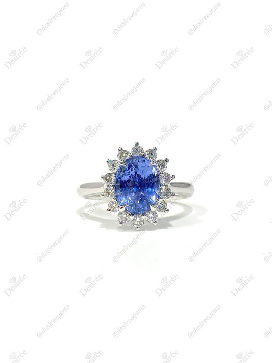Natural Unheated Blue Sapphire 2.31ct Ring