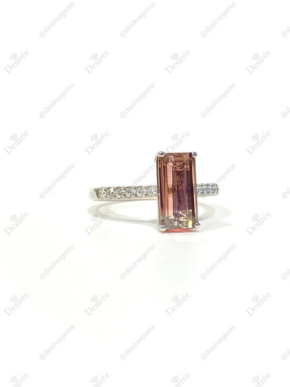 Natural Bicolor Tourmaline 2.38ct Ring