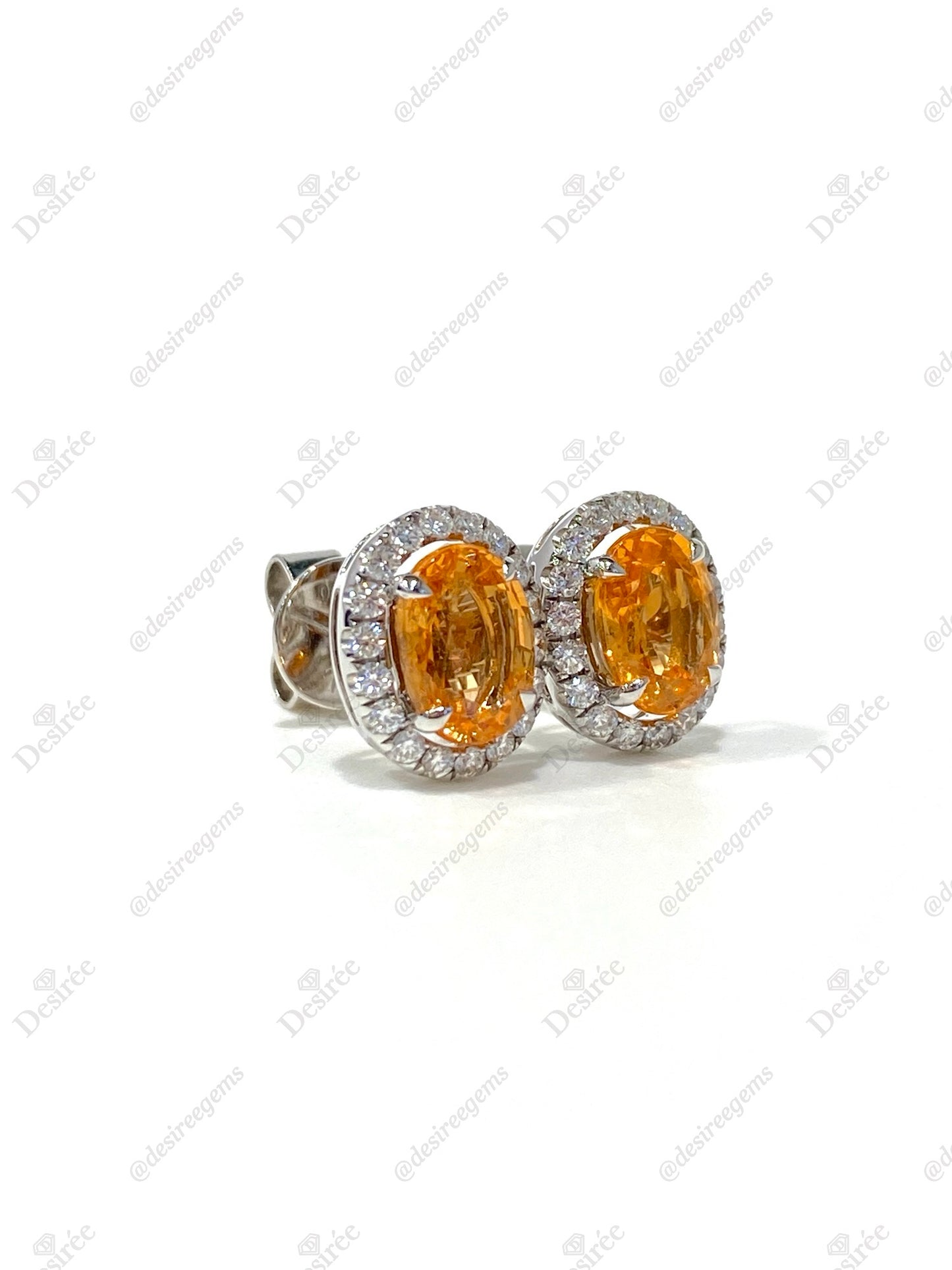 Natural Mandarin Garnet 2.45ct Earrings