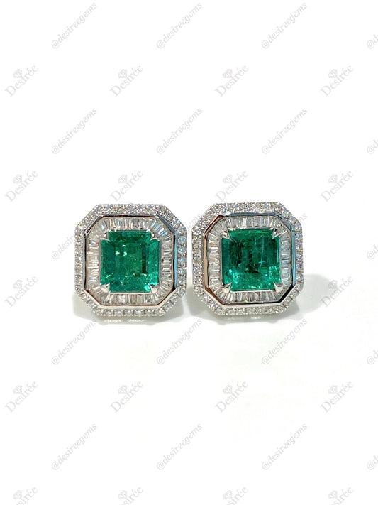 Natural Emerald 3.08ct Earrings