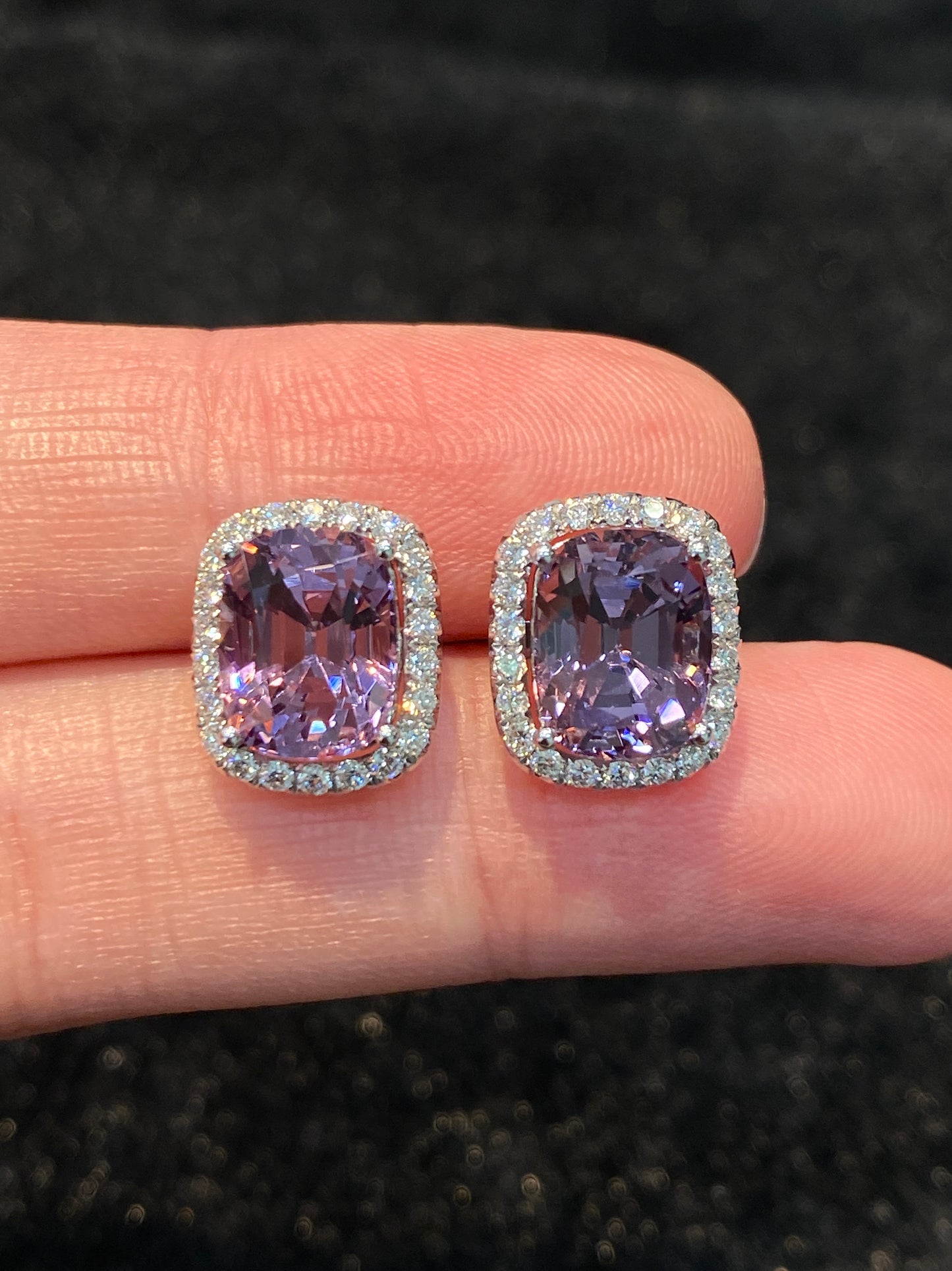 Natural Purple Spinel 5.82ct Earrings