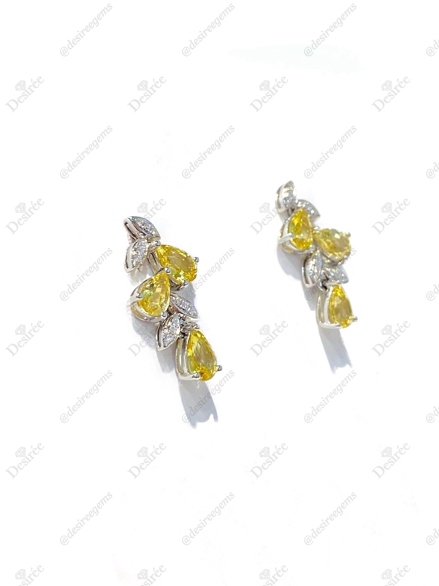 Natural Yellow Sapphire 2.96ct Earrings