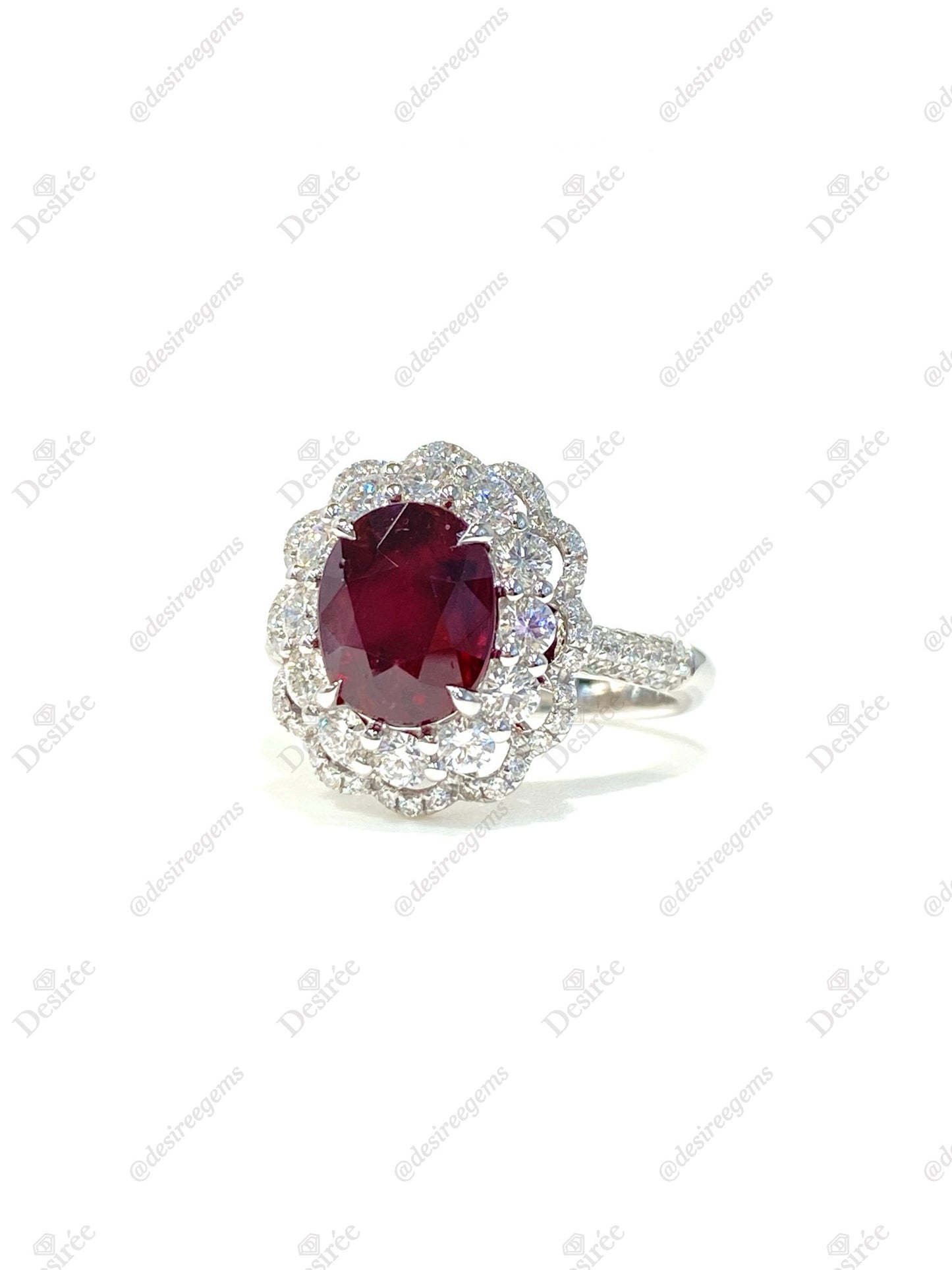 Natural Unheated Pigeon’s Blood Ruby 3.03ct Ring