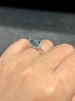 Natural Aquamarine Ring 1.96ct Set With Natural Diamonds In 18K White Gold Gemstone Fine Jewellery Singapore