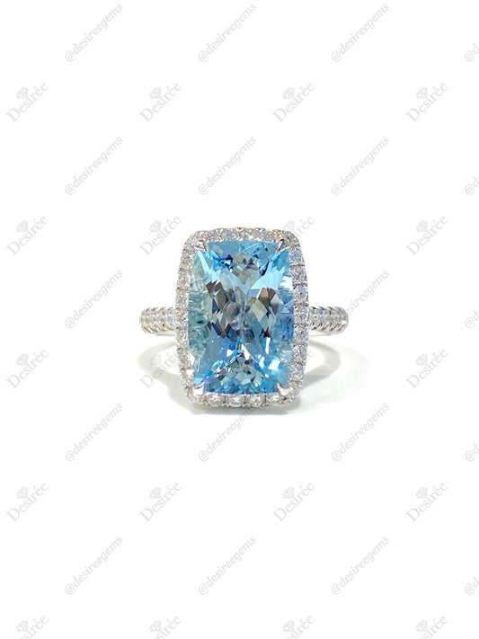 Natural Aquamarine 4.56ct Ring