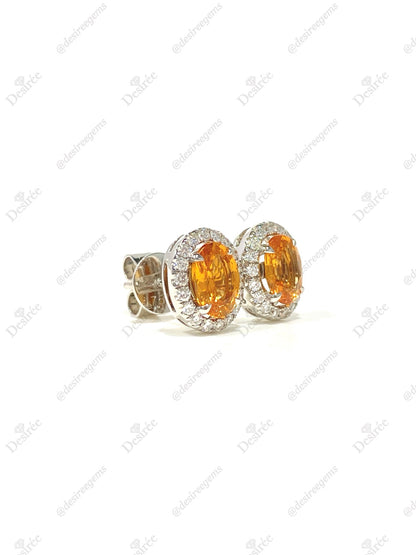 Natural Mandarin Garnet 1.79ct Earrings