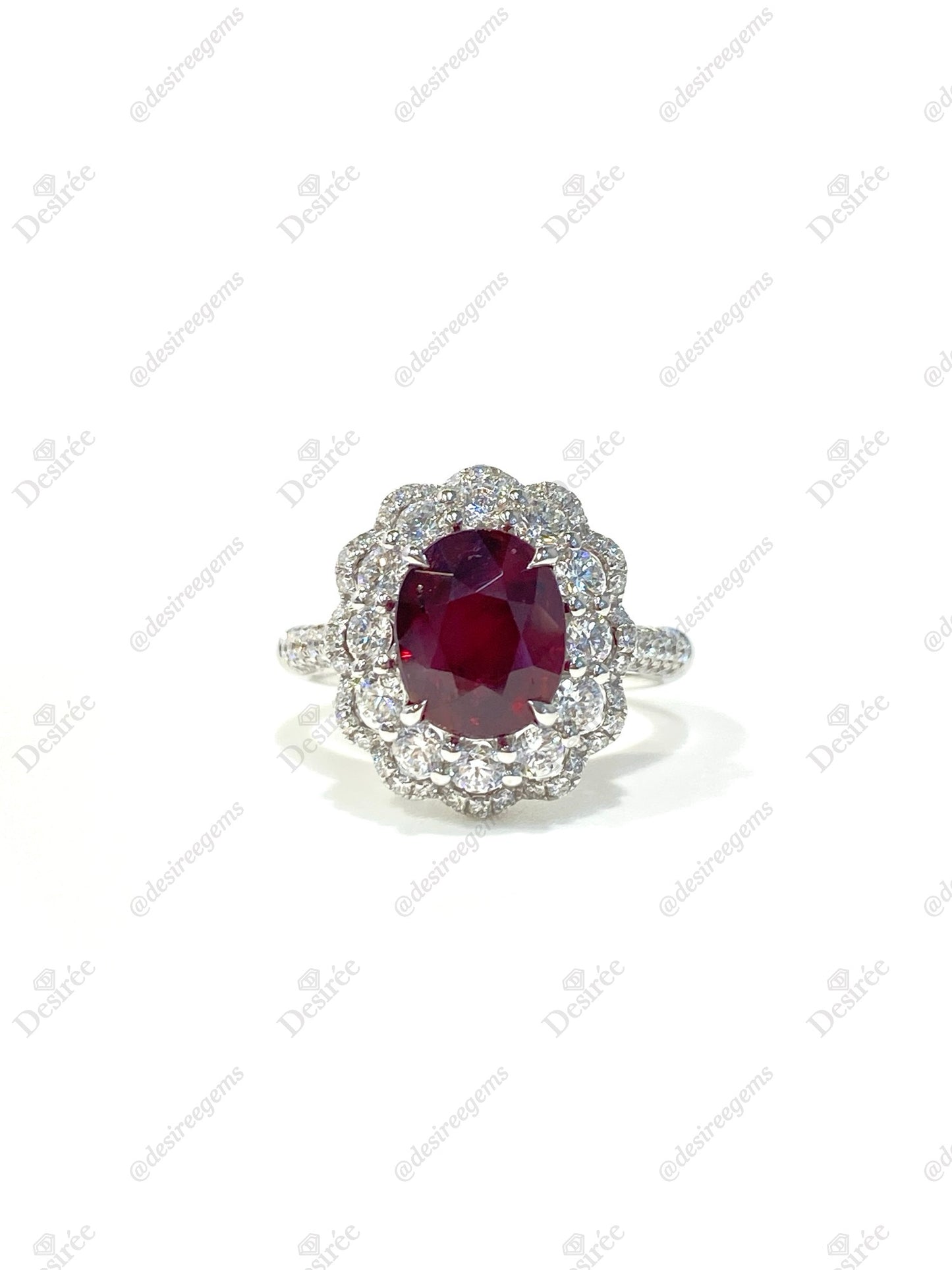 Natural Unheated Pigeon’s Blood Ruby 3.03ct Ring