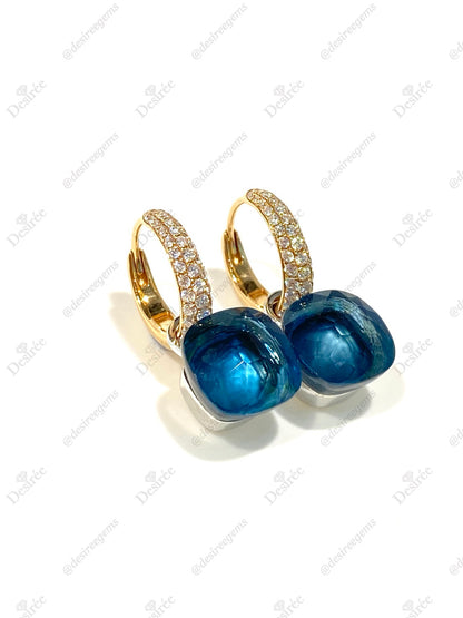 Natural Blue Topaz 12.85ct Earrings