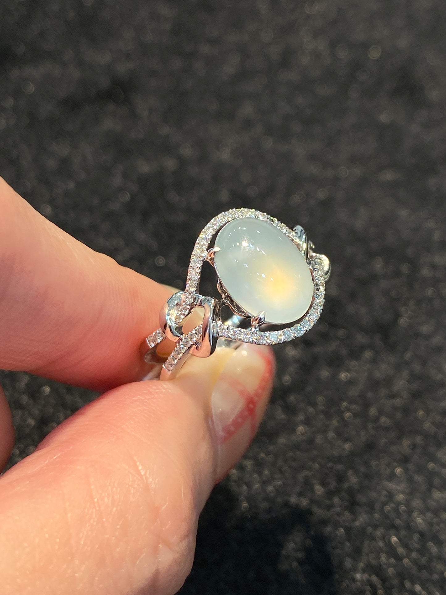 Natural Type A Icy Jadeite Ring