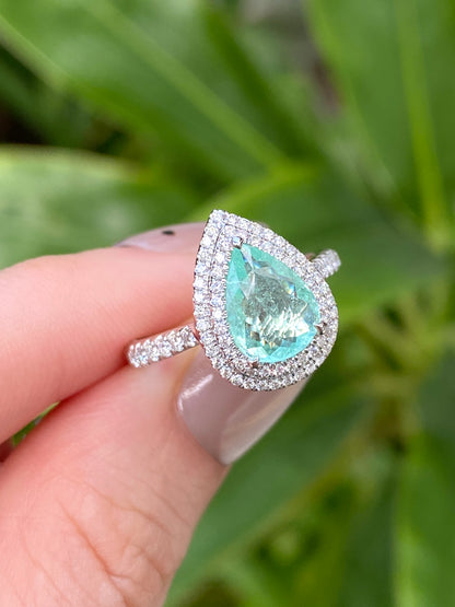 Natural Paraiba Tourmaline 1.20ct Ring