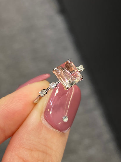 Natural Bi-color Tourmaline 1.11ct Ring