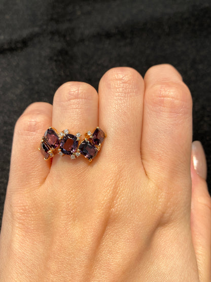 Natural Purple Spinel 5.03ct Ring