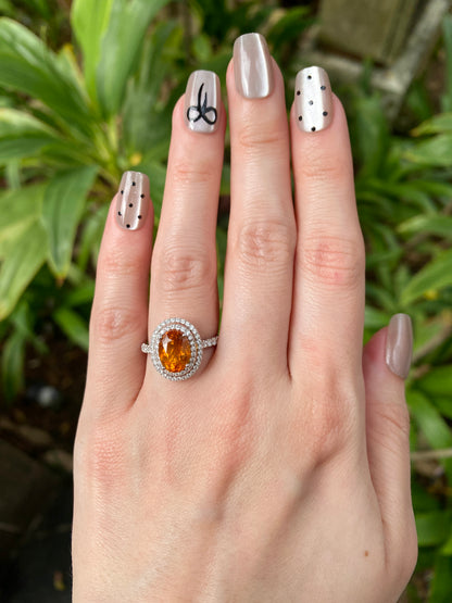 Natural Mandarin Garnet 2.14ct Ring