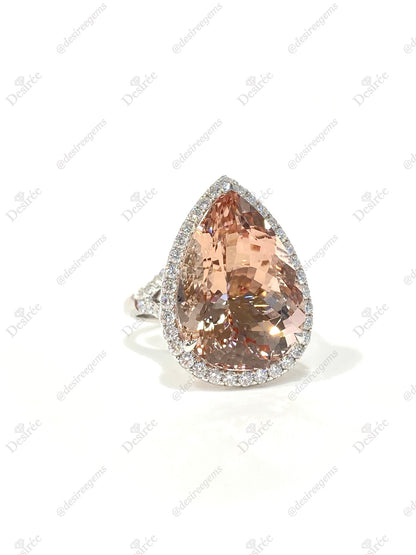 Natural Morganite 13.56ct Ring