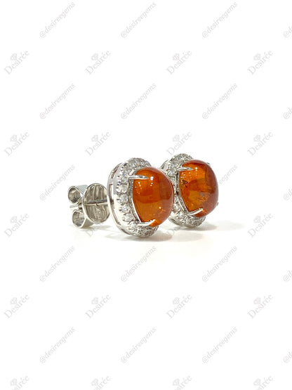 Natural Mandarin Garnet 5.51ct Earrings