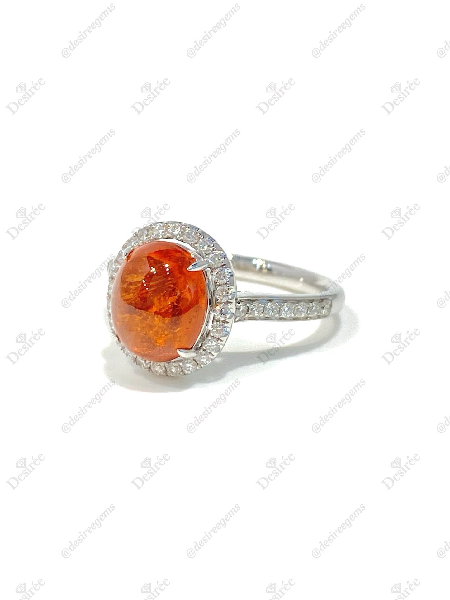 Natural Mandarin Garnet 3.24ct Ring