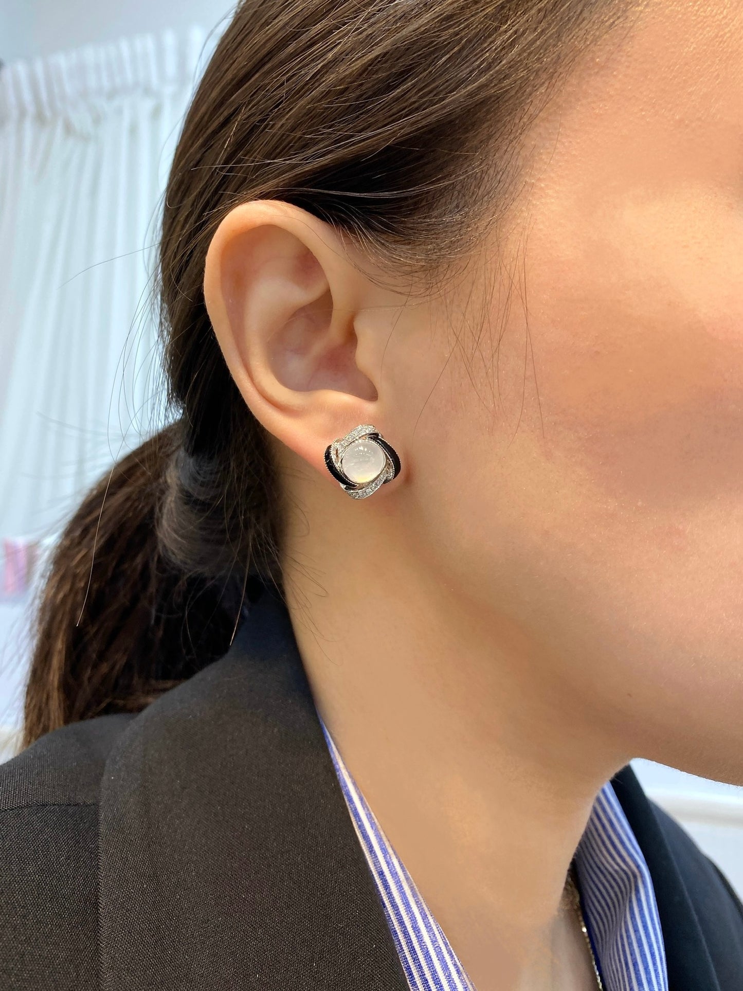 Natural Type A Icy Jadeite Earrings