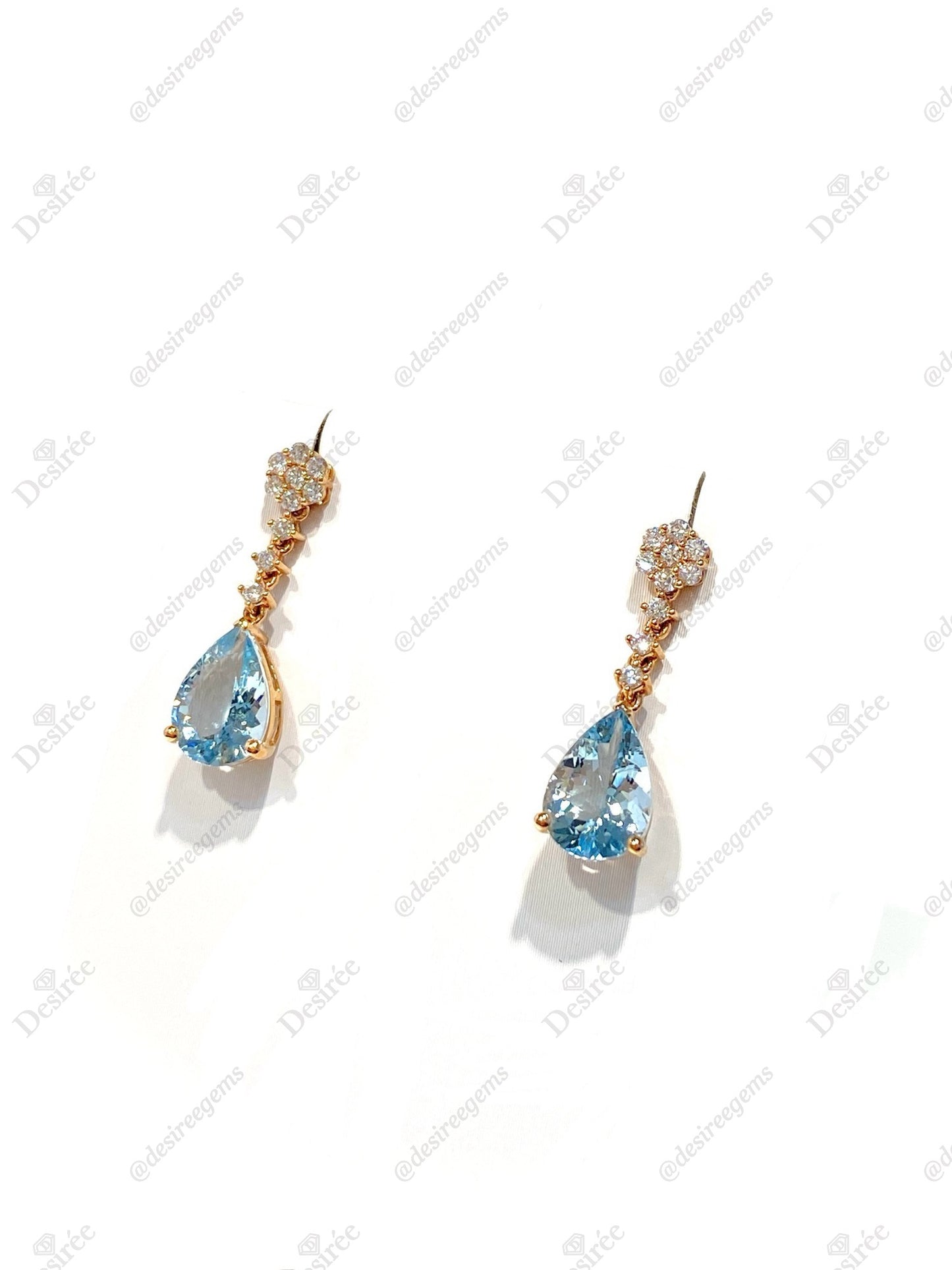 Natural Aquamarine Earrings 2.98ct