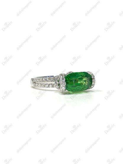 Natural Green Garnet Tsavorite 3.10ct Ring