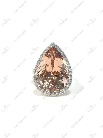 Natural Morganite 13.56ct Ring