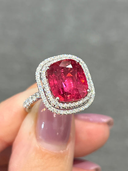 Natural Rubellite Tourmaline 5.29ct Ring