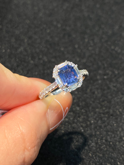 Natural Blue Sapphire 1.22ct Ring