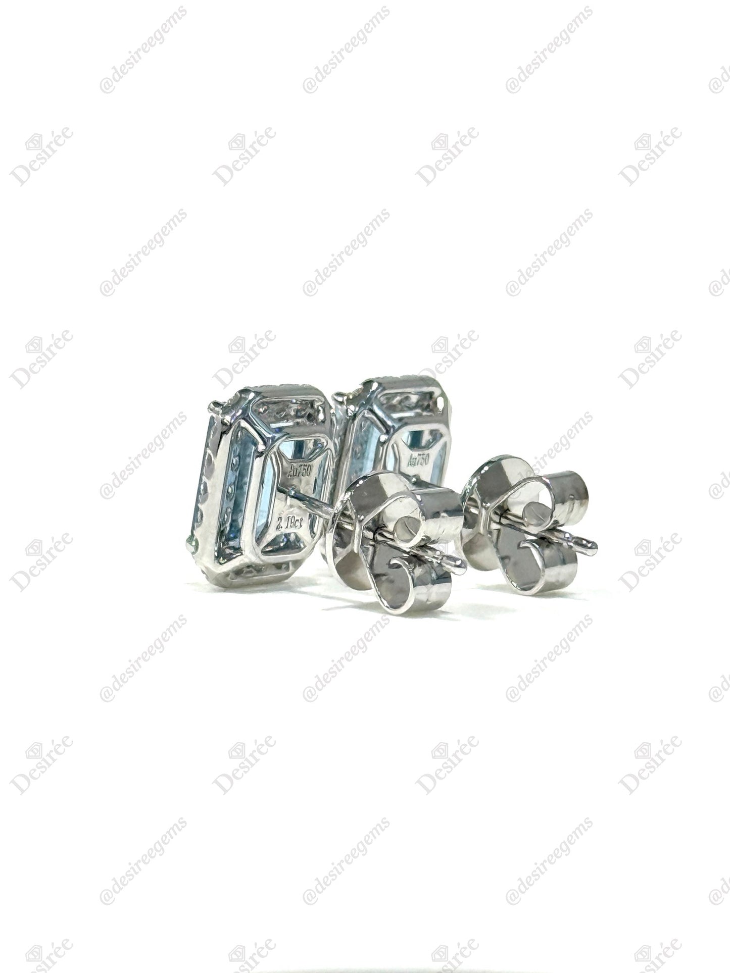 Natural Aquamarine Earrings 2.19ct
