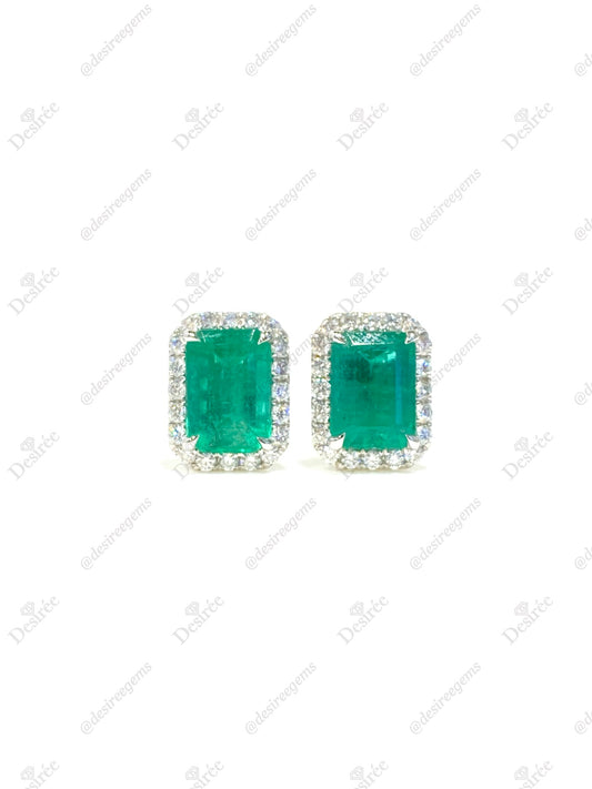 Natural Emerald 3.41ct Earrings