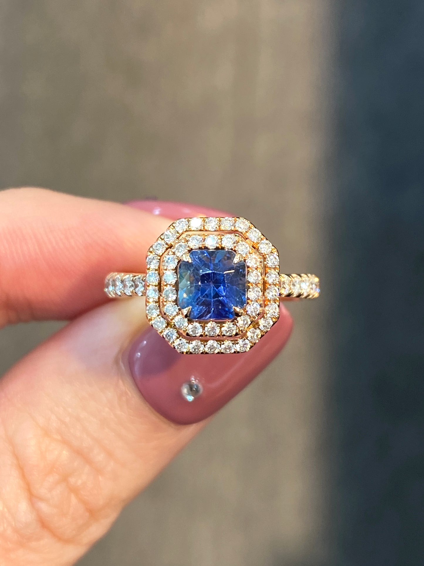 Natural Blue Sapphire 1.21ct Ring