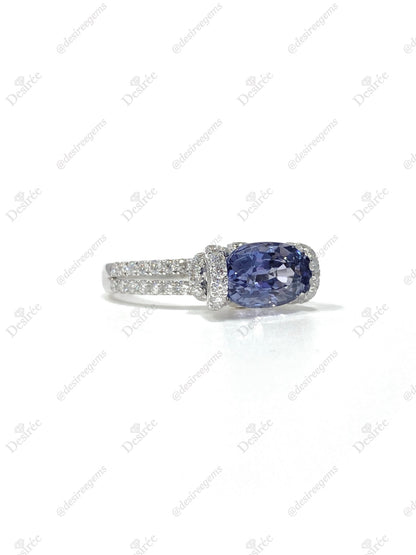 Natural Purplish Grey Spinel 2.25ct Ring
