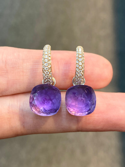 Natural Purple Amethyst 11.65ct Earrings