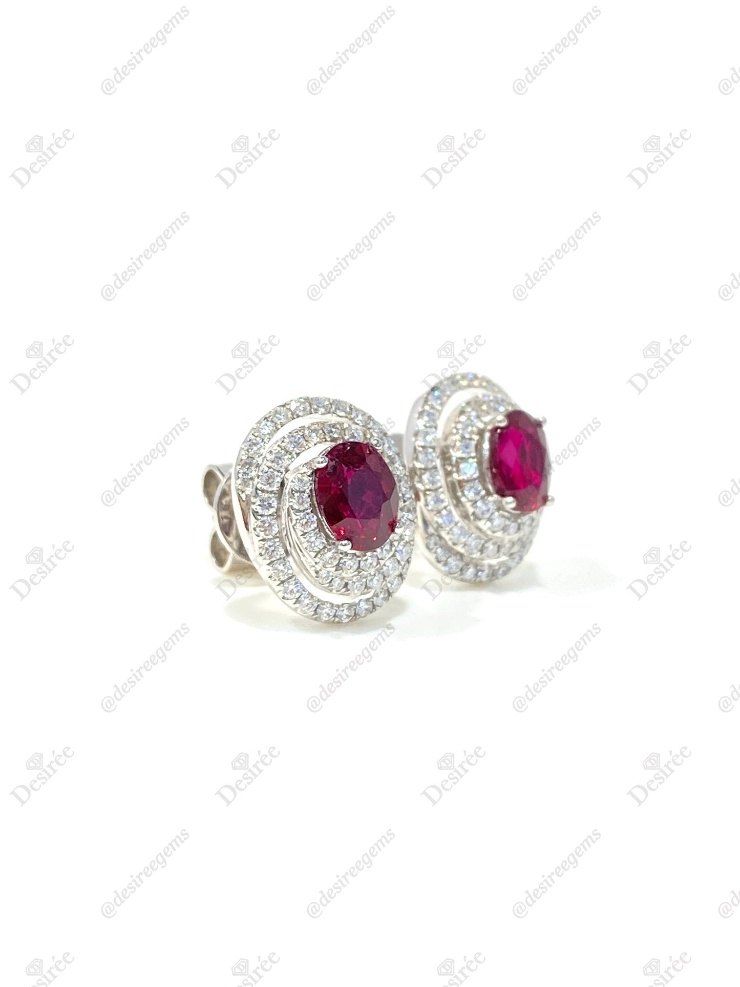 Natural Unheated Ruby 1.46ct Earrings