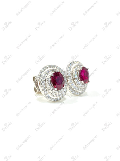 Natural Unheated Ruby 1.46ct Earrings