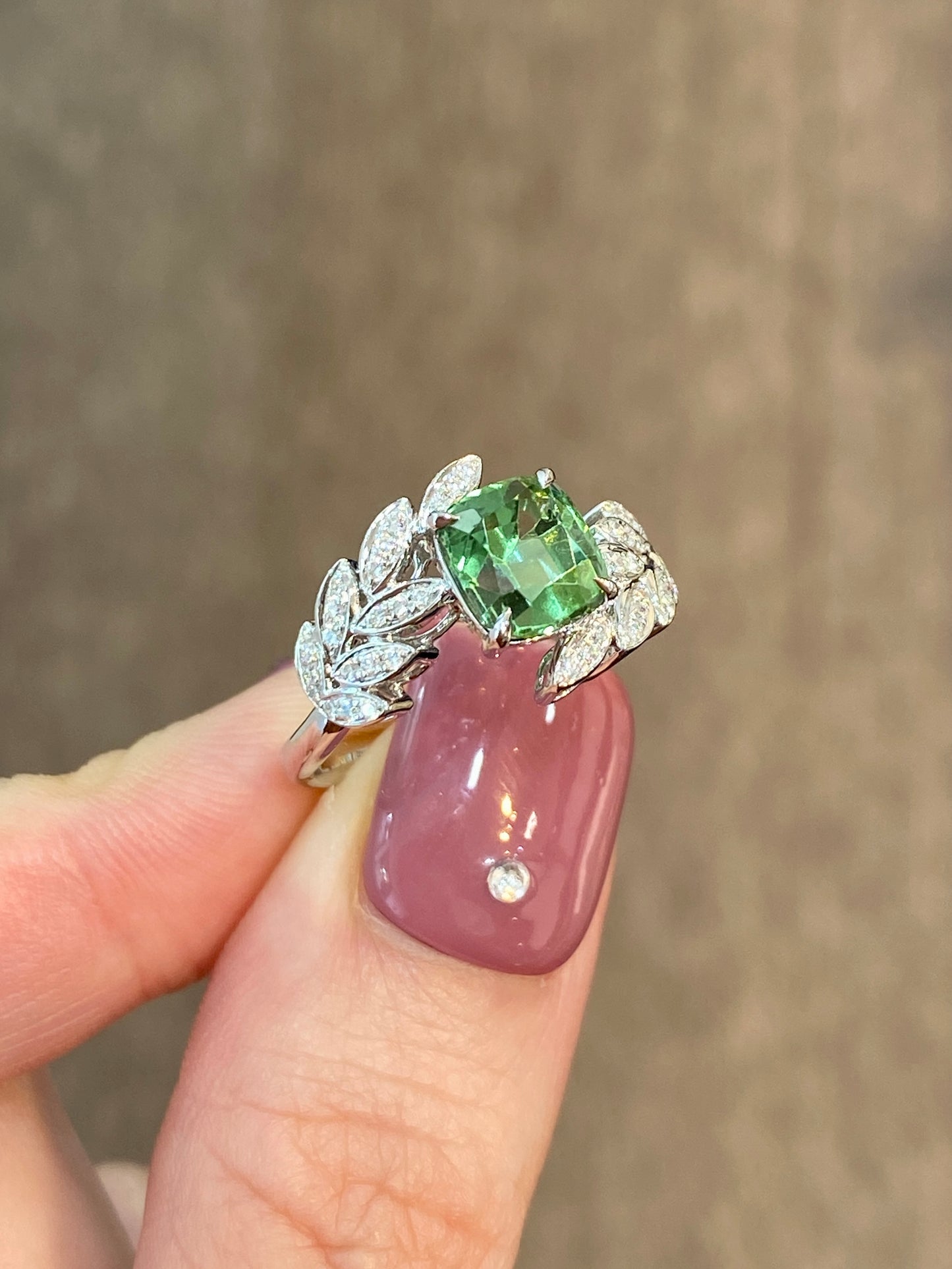 Natural Green Tourmaline 1.97ct Ring