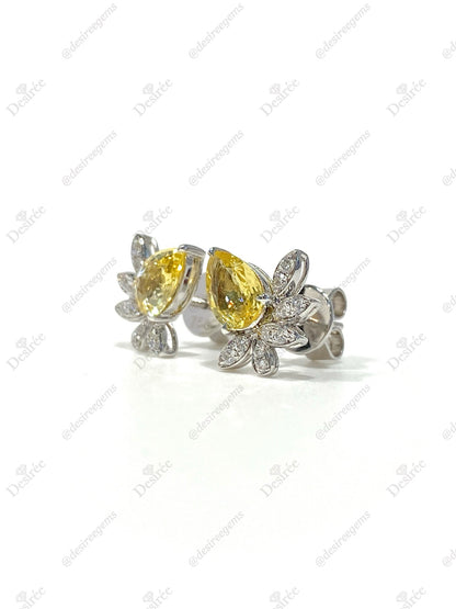 Natural Yellow Sapphire 1.41ct Earrings