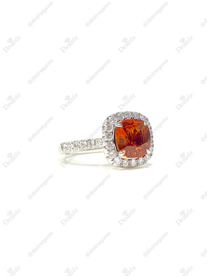Natural Mandarin Garnet 2.19ct Ring