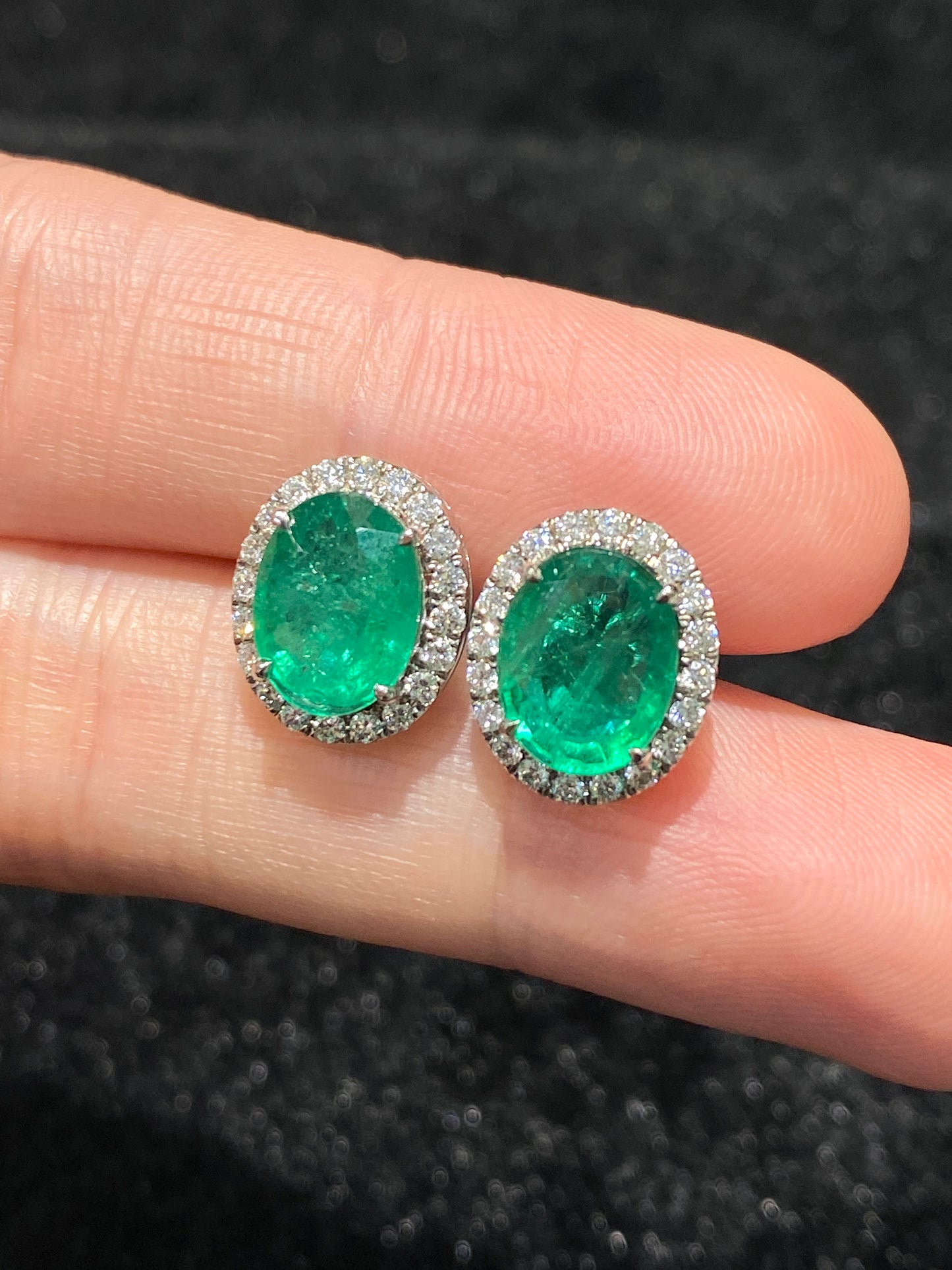 Natural Emerald 3.01ct Earrings