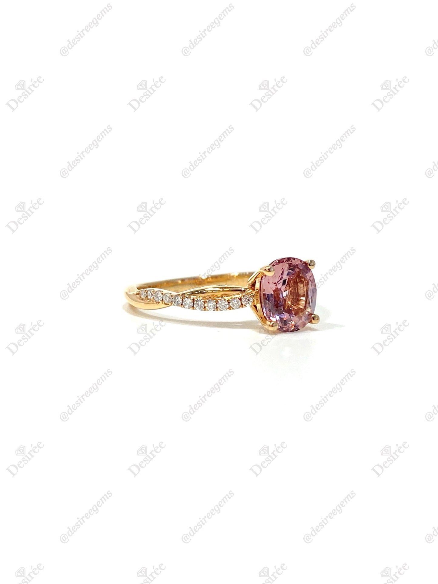 Natural Pink Spinel 1.3ct Ring