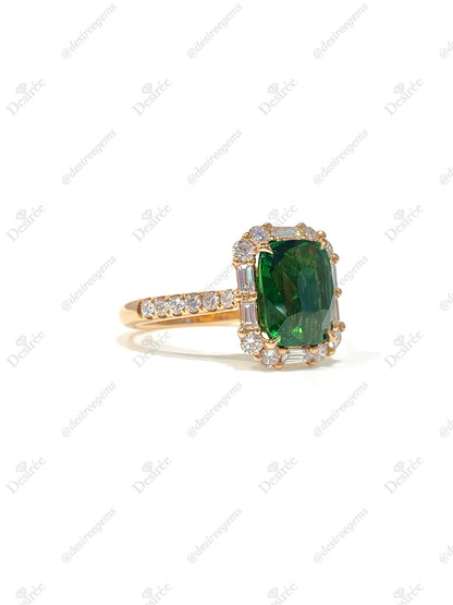 Natural Green Garnet 3.08ct Ring