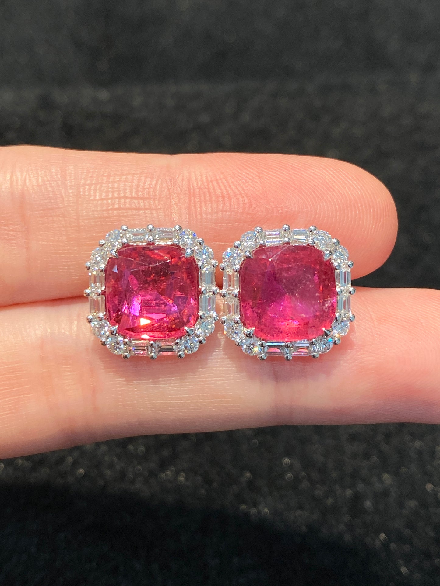 Natural Rubellite Tourmaline 6.12 Earrings