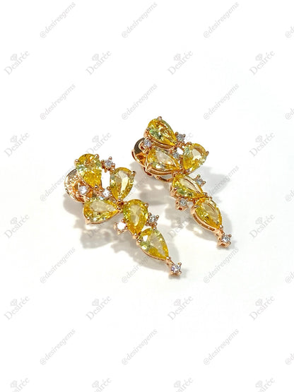 Natural Yellow Sapphire 4.05ct Earrings