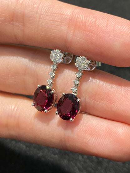 Natural Red Garnet 4.84ct Earrings