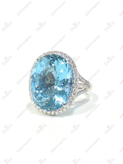 Natural Aquamarine 19.41ct Ring