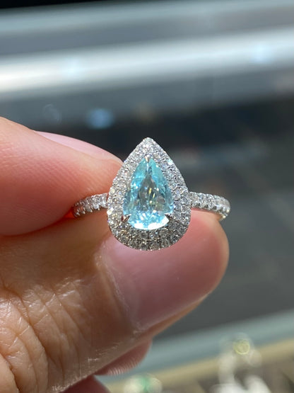 Natural Paraiba Tourmaline 0.94ct Ring