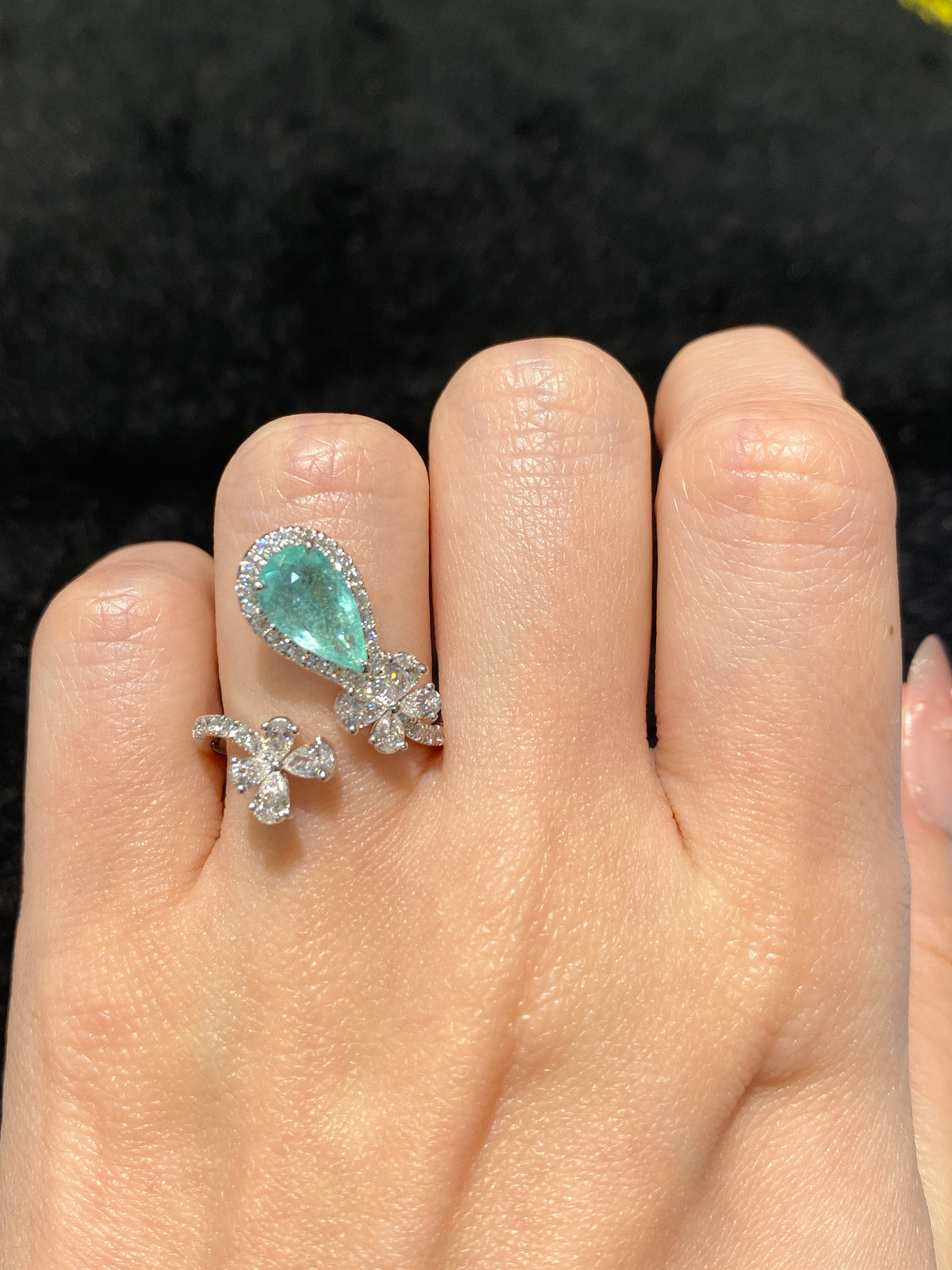 Natural Paraiba Tourmaline 1.04ct Ring